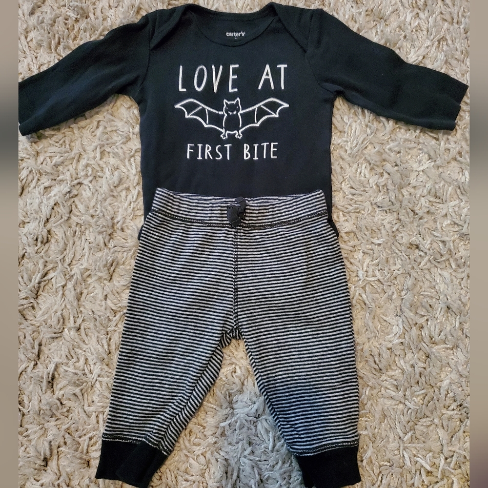 Baby Carter's Halloween Outfit 3 months unisex "Love at First Bite"